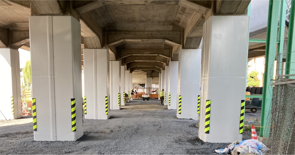 鋼鈑巻き耐震補強工